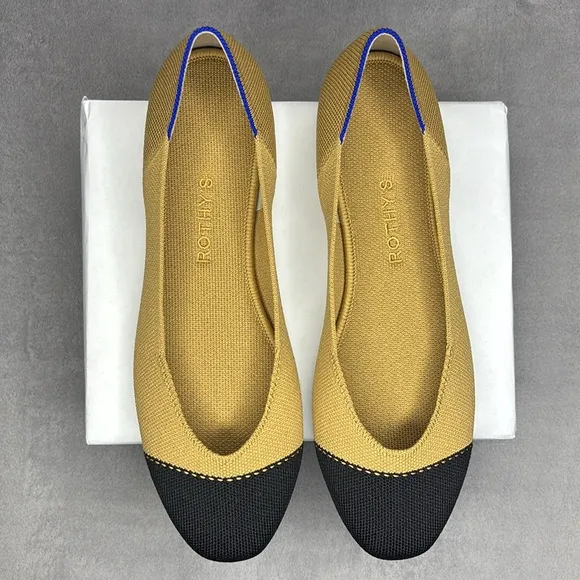 🔥🔥🔥Rothy's Women's Tan and Black Flats Size: 10.5🔥🔥🔥