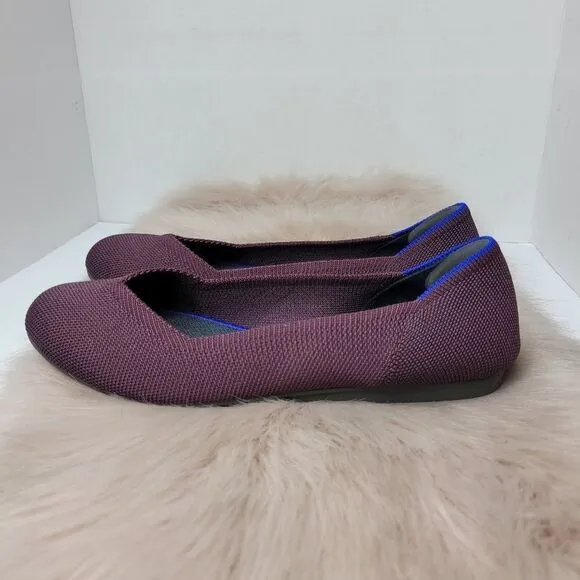 Rothy's Retired Wine Purple Flats Shoes Size 8.5