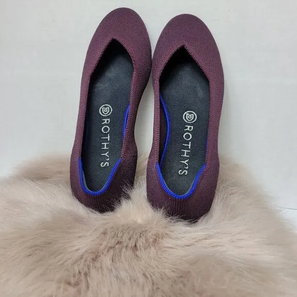 Rothy's Retired Wine Purple Flats Shoes Size 8.5