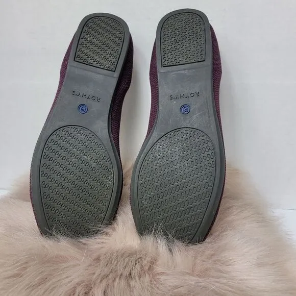 Rothy's Retired Wine Purple Flats Shoes Size 8.5