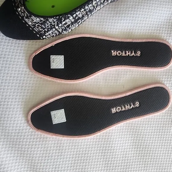Rothy's Women's Black and White Flats
