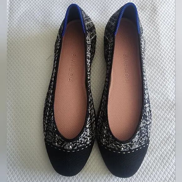 Rothy's Women's Black and White Flats