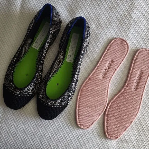 Rothy's Women's Black and White Flats