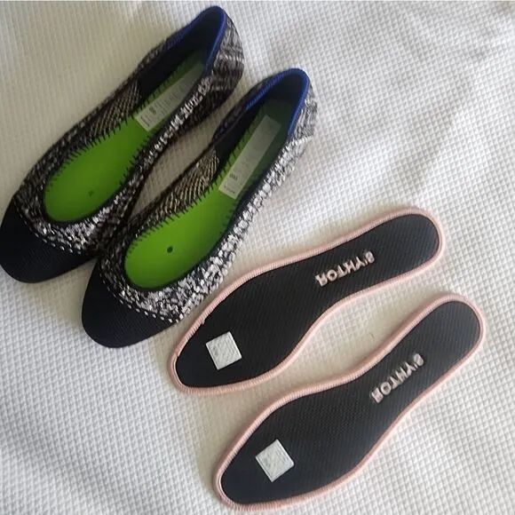 Rothy's Women's Black and White Flats