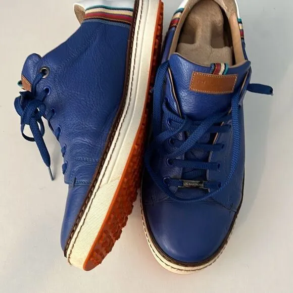 Royal Albartross Men’s 11 Golf Shoes Blue Leather Handmade Italy Spike Less Rain