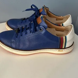 Royal Albartross Men’s 11 Golf Shoes Blue Leather Handmade Italy Spike Less Rain