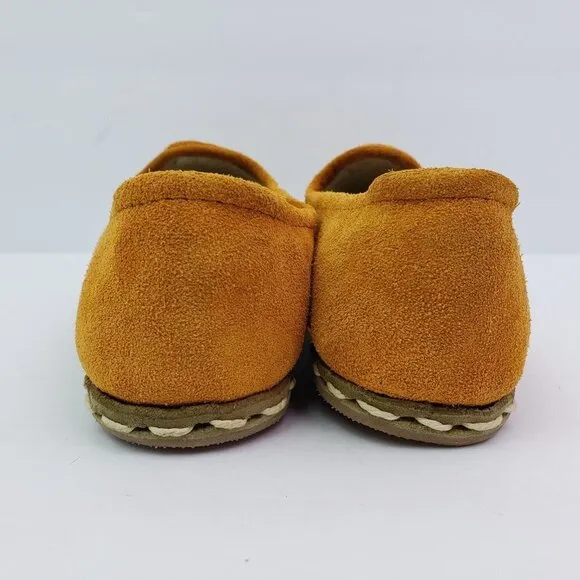 Sabah Womens Size EU 35 US 4.5-5 Mustard Yellow Leather Slip On Handmade Shoes
