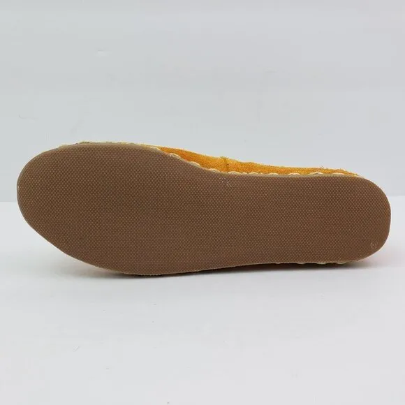 Sabah Womens Size EU 35 US 4.5-5 Mustard Yellow Leather Slip On Handmade Shoes