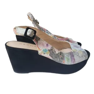 Sacha London Leather Floral Wedge Heels