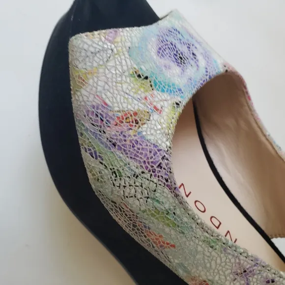 Sacha London Leather Floral Wedge Heels