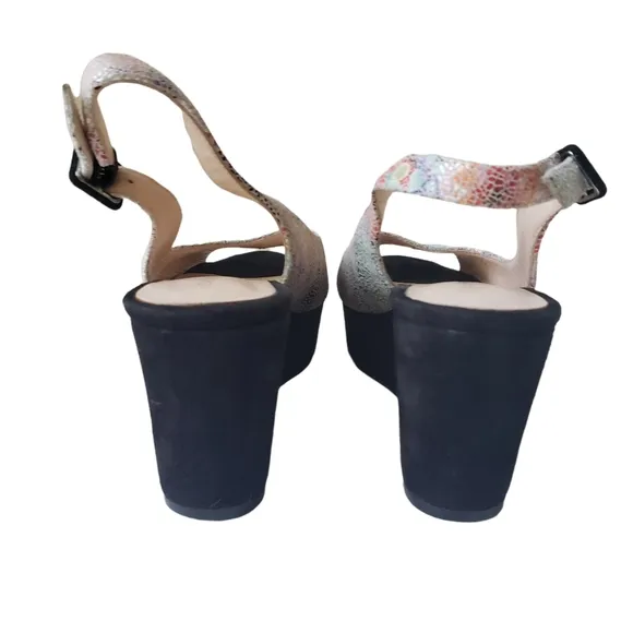 Sacha London Leather Floral Wedge Heels