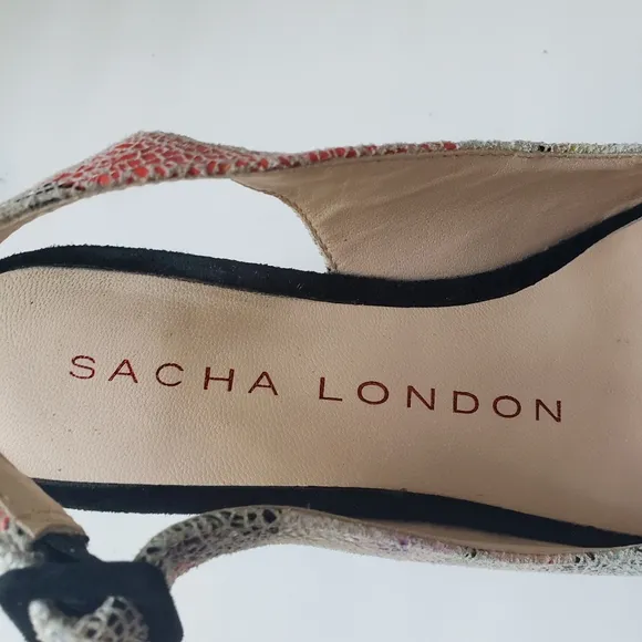 Sacha London Leather Floral Wedge Heels