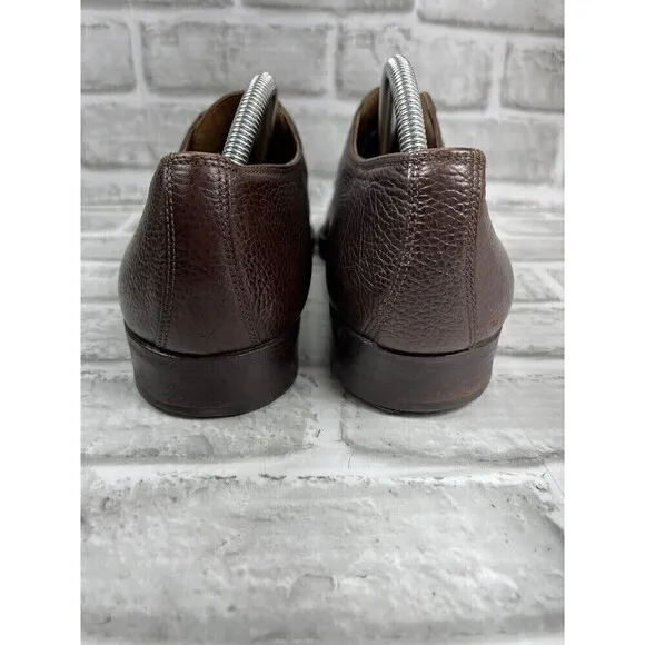 Saks Fifth Ave Men's 10.5 Brown Leather Cap Toe Dress Oxford Shoes Made in Italy