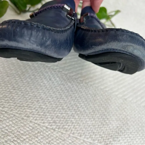 Saks Fifth Avenue Blue Leather Driving Loafers mens 8.5