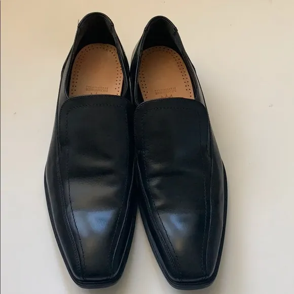 Salamander black leather men dress shoes size 46