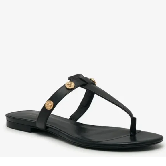 ‼️SALE‼️ Versace Medusa Stud Black Leather Sandals