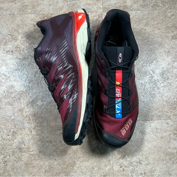 Salomon Mens S-Lab XT-4‎ Bitter Chocolate Fiery Red Running Shoes Sneakers Sz 13