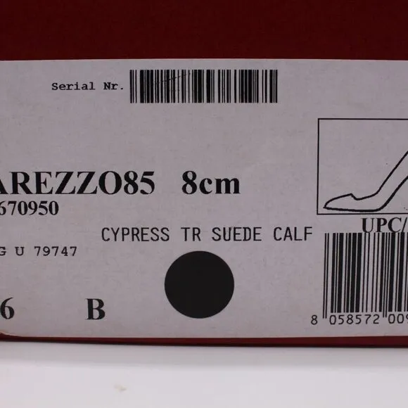 Salvatore Ferragamo 'Arezzo 85' Cypress Blue Suede Pump Heels 6 or 7 $595 Shoes