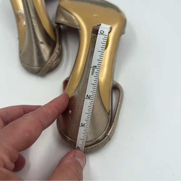 Salvatore Ferragamo Batticuore Bijoux Napa Calf Leather Heels Gold 10 Jeweled