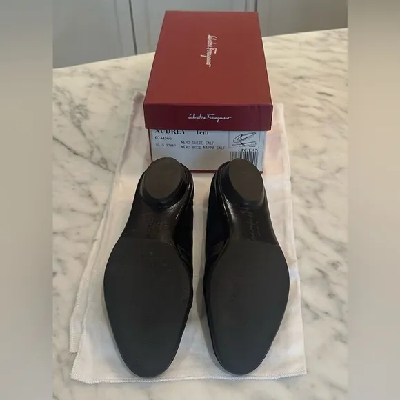 SALVATORE FERRAGAMO Black Suede Women’s Shoes - SIZE 7.5
