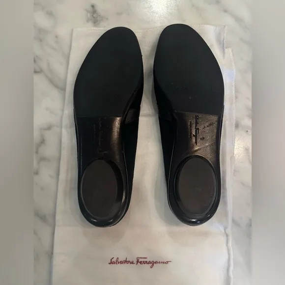 SALVATORE FERRAGAMO Black Suede Women’s Shoes - SIZE 7.5