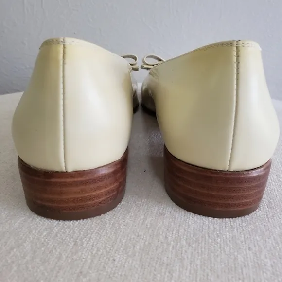Salvatore Ferragamo Bone Calf Vera Gossamer Bow Gold Buckles