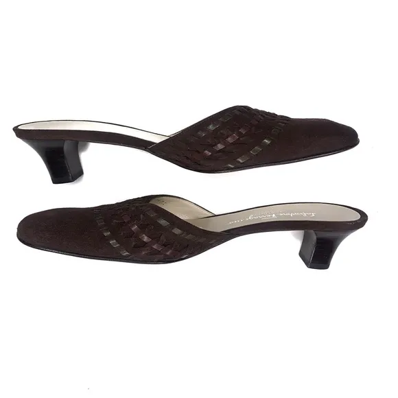 Salvatore Ferragamo Brown Suede Women’s Slip On Shoes