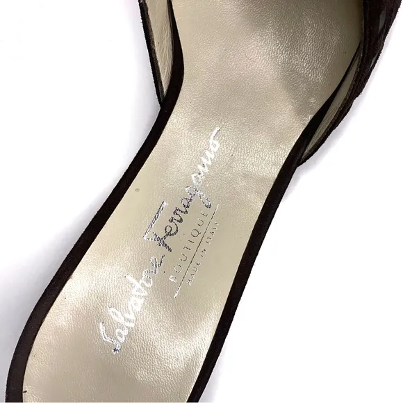 Salvatore Ferragamo Brown Suede Women’s Slip On Shoes