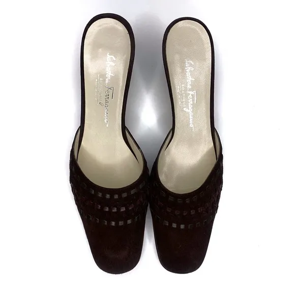 Salvatore Ferragamo Brown Suede Women’s Slip On Shoes
