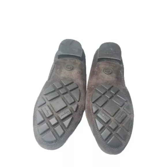 Salvatore Ferragamo Gancini Flats Women's 7.5 2A Shoes Brown Suede
