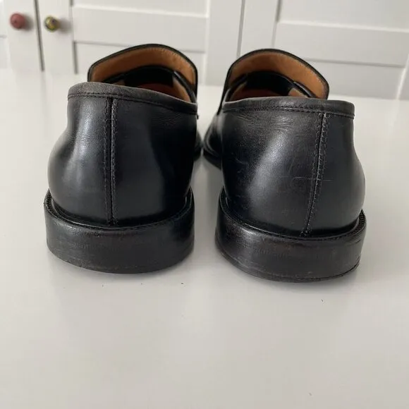 Salvatore Ferragamo Horsebit Loafers Mens Size 8 EE Black Leather Gancini Shoes