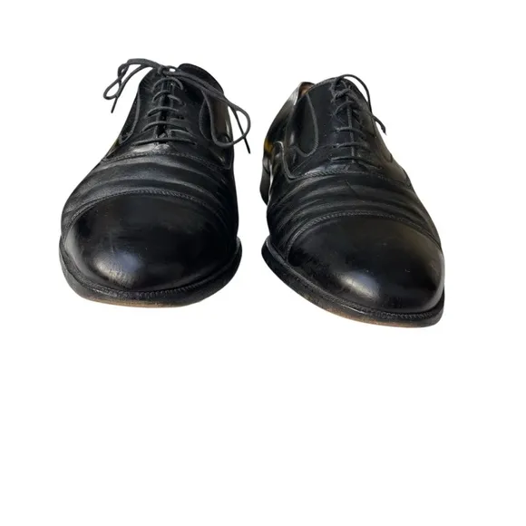 Salvatore Ferragamo Men’s Black Leather Cap Toe Oxford Dress Shoes Size 10.5 D