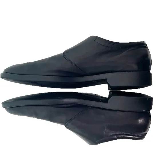 Salvatore Ferragamo Mens Black Leather Single Monk Buckle Dress Shoes Size 9.5D
