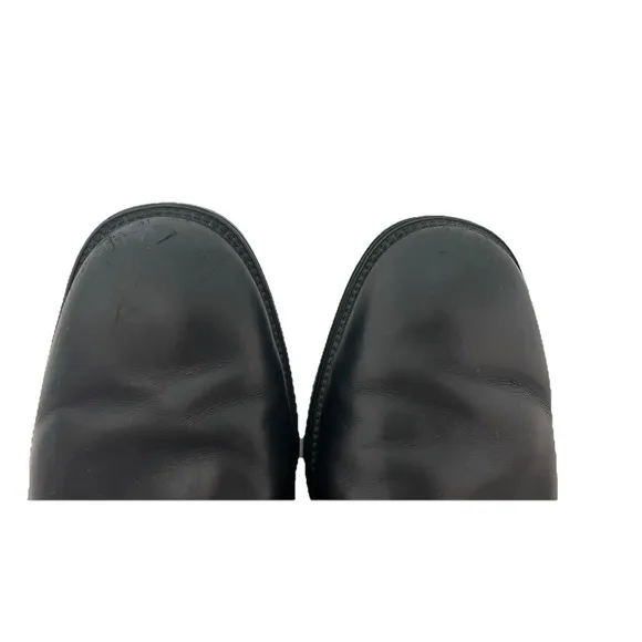 Salvatore Ferragamo Mens Black Leather Single Monk Buckle Dress Shoes Size 9.5D