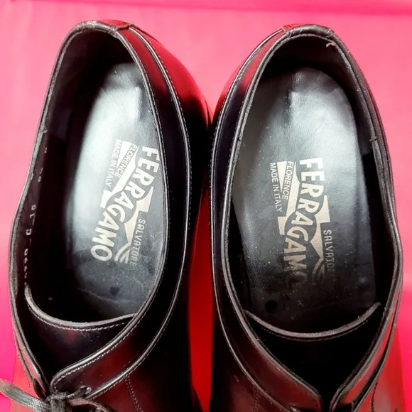 Salvatore Ferragamo Men's Italian Leather Lace Up Oxford Dress Shoes size 8.5