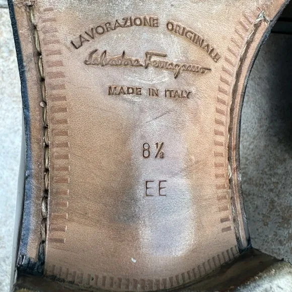 Salvatore Ferragamo Men's Leather Penny Loafers Size 8,5 2 E