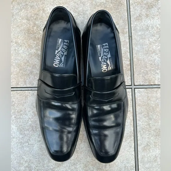 Salvatore Ferragamo Men's Leather Penny Loafers Size 8,5 2 E
