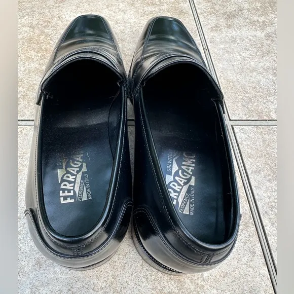 Salvatore Ferragamo Men's Leather Penny Loafers Size 8,5 2 E