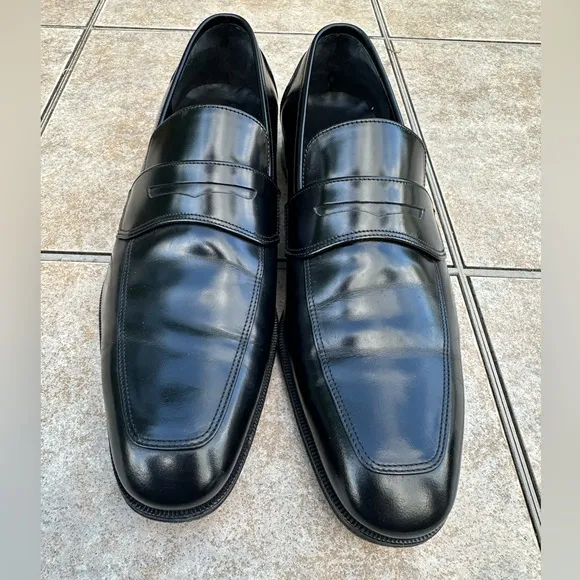 Salvatore Ferragamo Men's Leather Penny Loafers Size 8,5 2 E