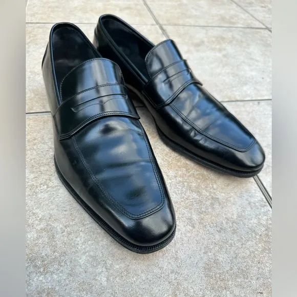 Salvatore Ferragamo Men's Leather Penny Loafers Size 8,5 2 E
