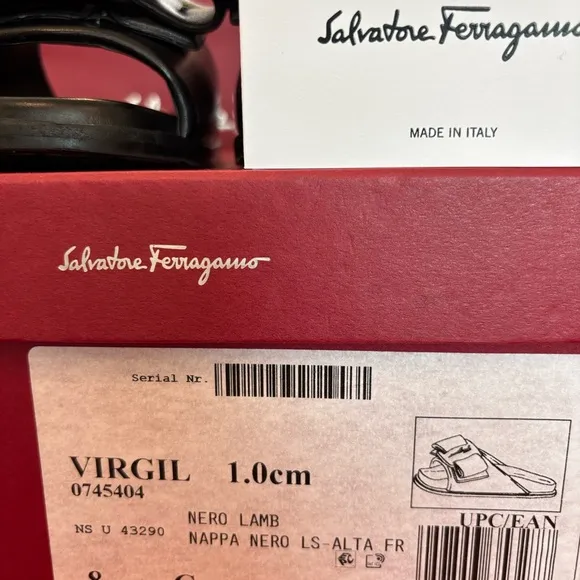 Salvatore Ferragamo Nero Lamb Sandals