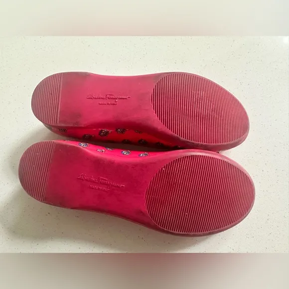 Salvatore Ferragamo Pink Flats with Signature Bow