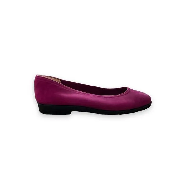 Salvatore Ferragamo Suede Ballet Flats Purple Magenta Size 8