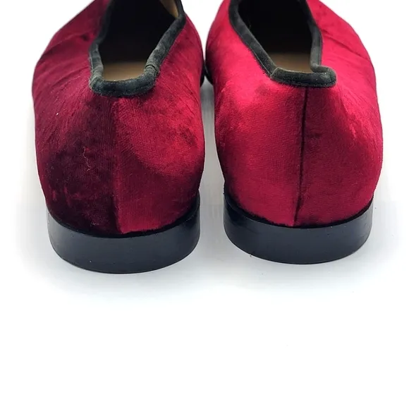 Salvatore Ferragamo Women's Red Velvet Loafers SIZE 9.5