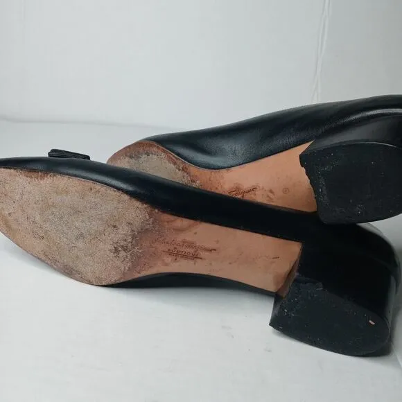Salvatore Ferragamo black leather vara bow shoes