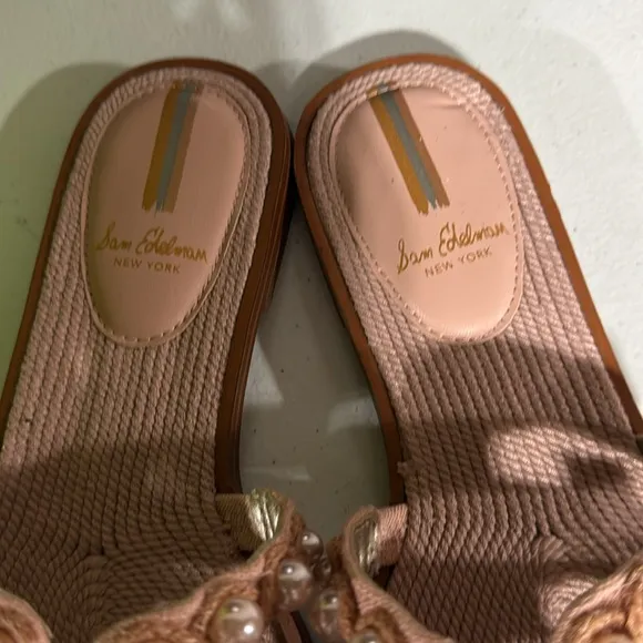 SAM EDELMAN Bay 22 Faux Pearl Sandals 8 NIB