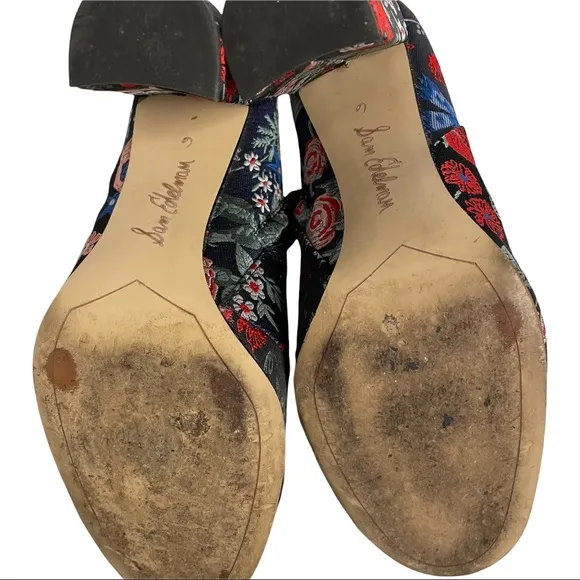 SAM EDELMAN CAMBELL FLORAL BROCADE BOOTIES Size 6