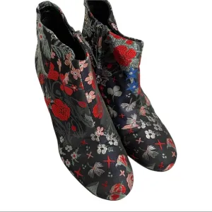 SAM EDELMAN CAMBELL FLORAL BROCADE BOOTIES Size 6