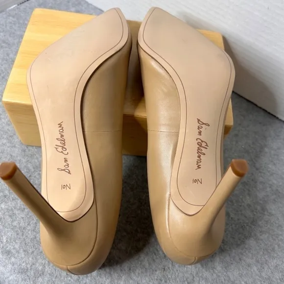 Sam Edelman Danna Nude Stiletto Heels Sz 10N Sml Flaw To Inside Shoe