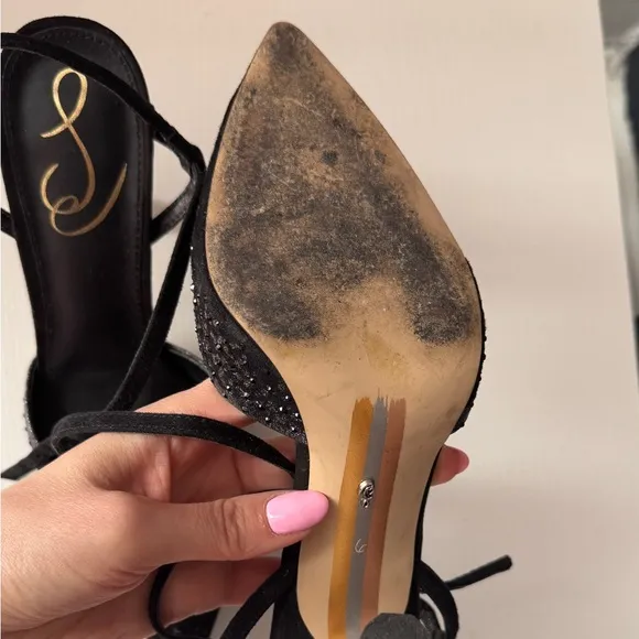 Sam Edelman Elegant sparkling Black Women's Heels with strap US 6